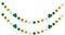 2 Pcs St Patrick's Day Felt Ball Garlands with Shamrock - St. Patrick's Day Decorations - Green Dark Green White Orange Pom Pom Garlands for Home Tree- Irish Party Home Fireplace Mantle Hanging Decor